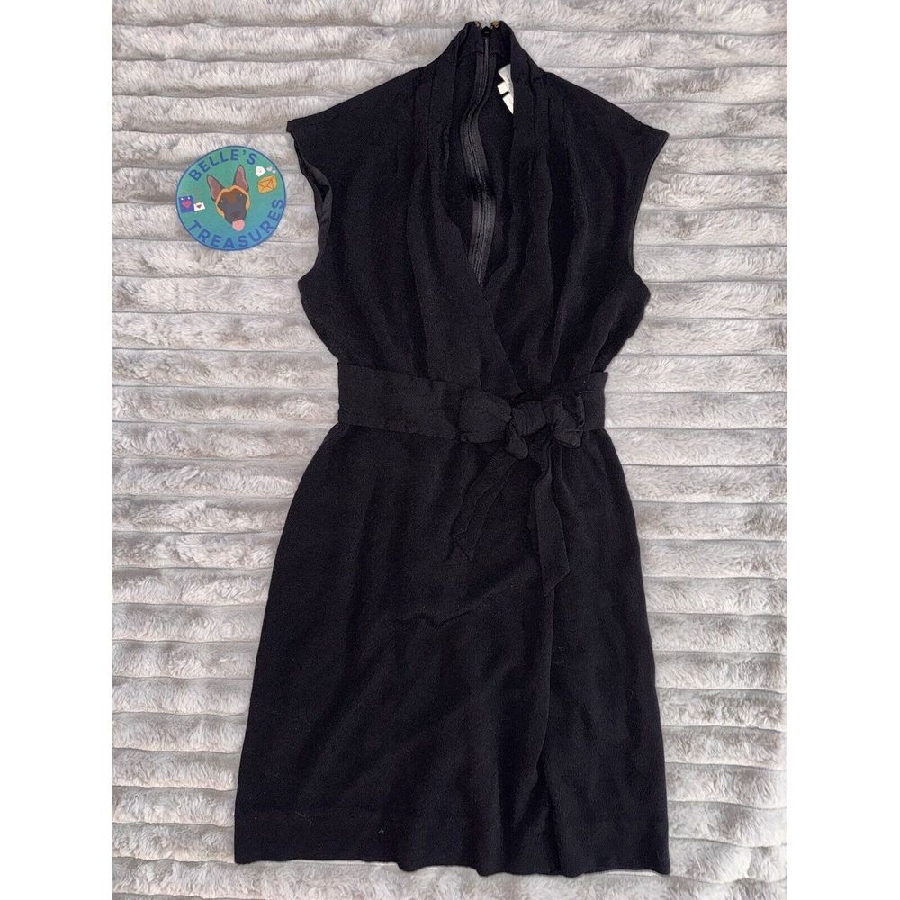 Kate Spade Size 2 Little Black Mini Dress Bow Waist Old Money Academia Girl Boss